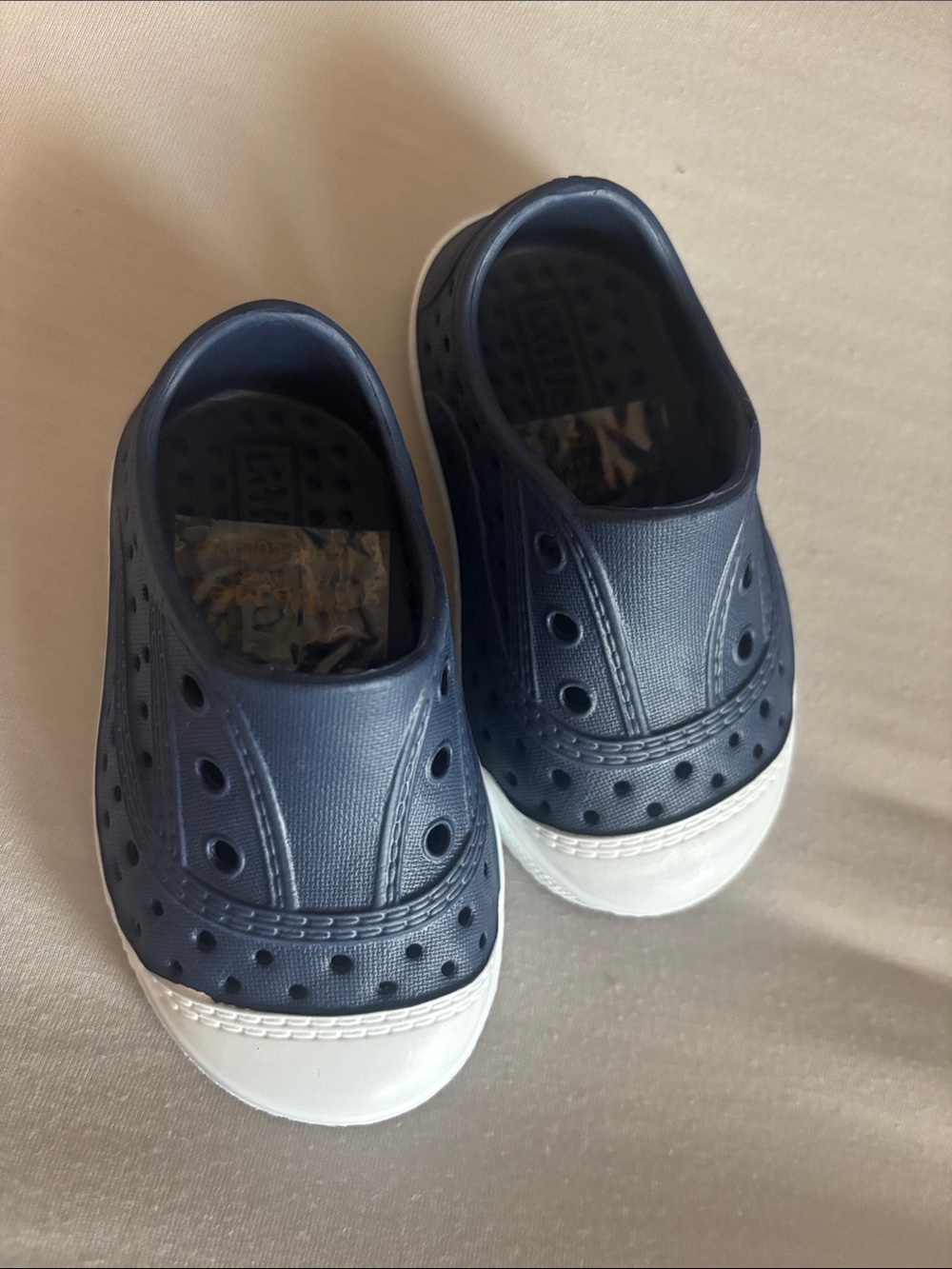 NWOT - Little Me Navy and White Waterproof Shoes - size 3